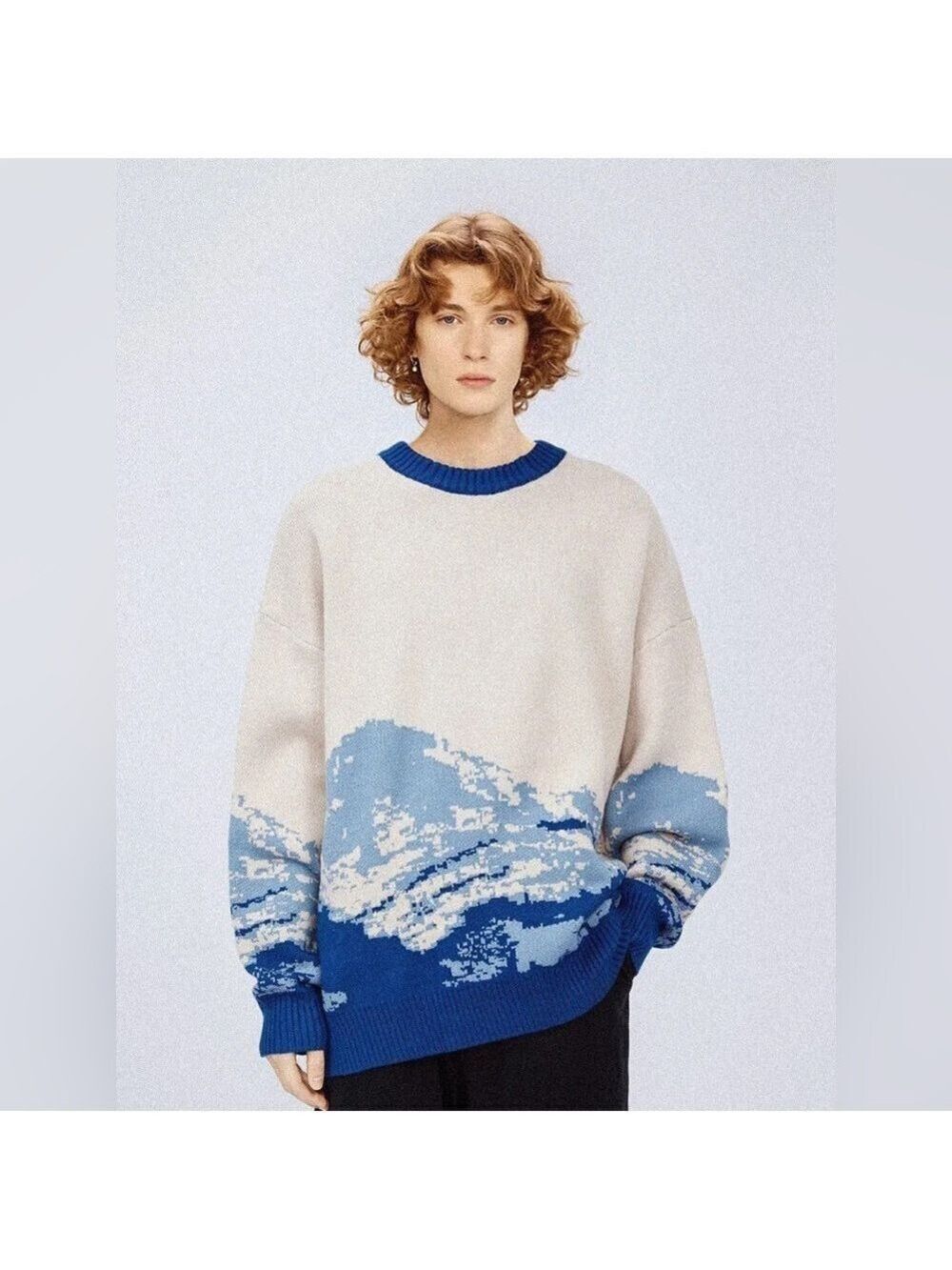 Aelfric Eden Snow Mountain Gradient Knit Small Sweater